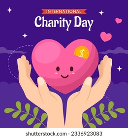 International Day of Charity Social Media Illustration Flat Cartoon Hand Drawn Templates Background