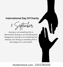 International Day of Charity with White isolated Background and Hand Design Vector