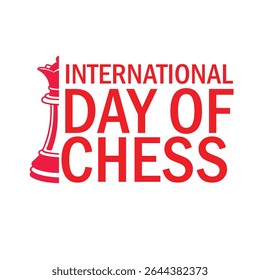 International Day of Chess with Red King Piece Theme