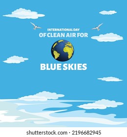 international day of clean air for blue skies concept. web banner design. illustration vector