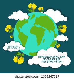 International Day of Clean Air for blue skies concept vector design September 7