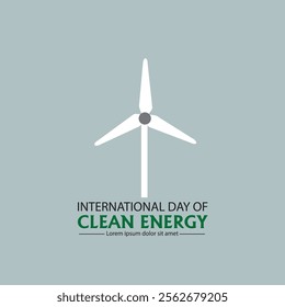 International day of clean energy Instagram, Facebook post design vector