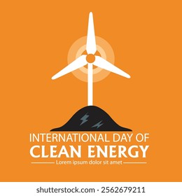 International day of clean energy Instagram, Facebook post design vector