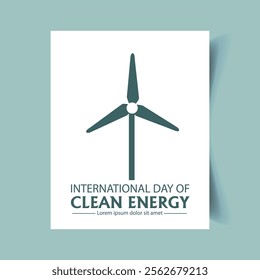 International day of clean energy Instagram, Facebook post design vector