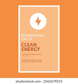 International day of clean energy Instagram, Facebook post design vector