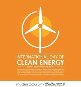 International day of clean energy Instagram, Facebook post design vector