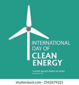 International day of clean energy Instagram, Facebook post design vector