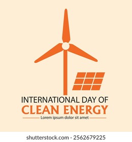 International day of clean energy Instagram, Facebook post design vector