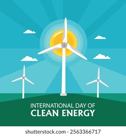 International day of clean energy Instagram, Facebook post design vector 