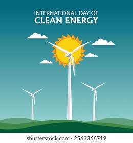 International day of clean energy Instagram, Facebook post design vector 