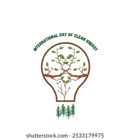International day of clean energy is observed every year on January 26, Vector illustration with white background