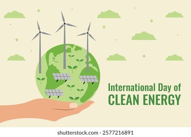 International Day of Clean Energy. Vector illustration.