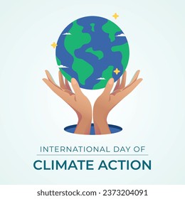 International Day of Climate Action design template good for celebration usage. Climate action design illustration. Globe vector illustration. Vector eps 10.