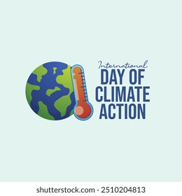 Día Internacional de la Acción Climática Plantilla de diseño de Vector buena para la celebración. Diseño del Día Internacional de la Acción Climática. diseño plano. eps 10.
