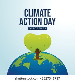 Día internacional de la acción climática Plantilla de diseño de Vector buena para el uso de celebración. Día internacional del diseño de acción climática. diseño plano. eps 10.