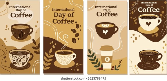 International Day of Coffee Illustration Set: Celebrating the Brew