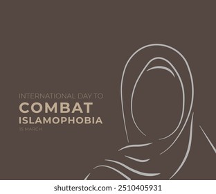 Día internacional para combatir la islamofobia. Detengan el Anuncio de islamofobia con un letrero prohibido. Dejen de odiar al Islam y a los musulmanes. Combatir la islamofobia simple y mínimo 15 de marzo Anuncio conceptual.