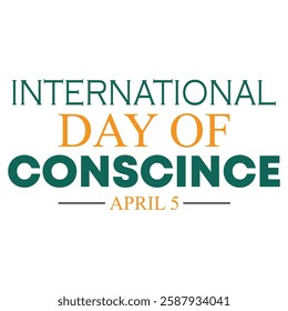 international day of conscience 5 april banner, t-shirt design vector