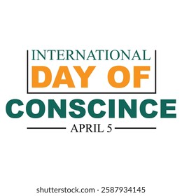 international day of conscience 5 april banner, t-shirt design vector