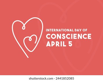 International Day of Conscience. April 5. Love line icon. Flat design vector. Eps 10.