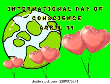 international day of conscience on april 5. for social media, vector template, background, banner, poster, greeting card, or billboard.