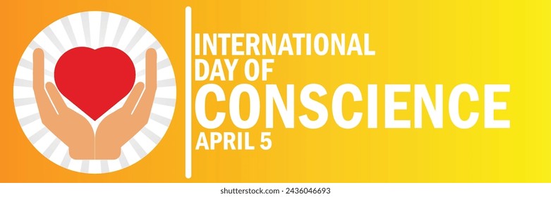 International day of Conscience. Suitable for greeting card, poster and banner.