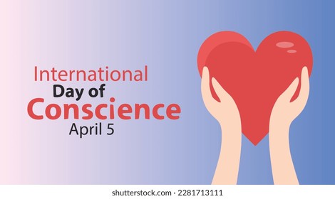 International day of conscience vector illustration.