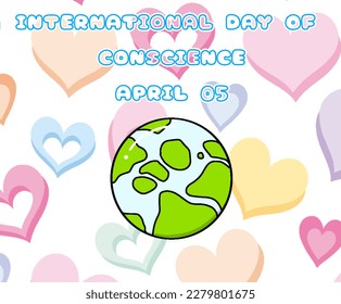 International day of conscience.5 april.for social media template, background, poster, card, banner or billboard.