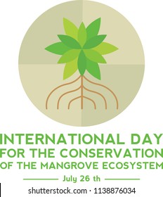 International Day For The Conservation of the Mangrove Ecosystem Logo Vector Template