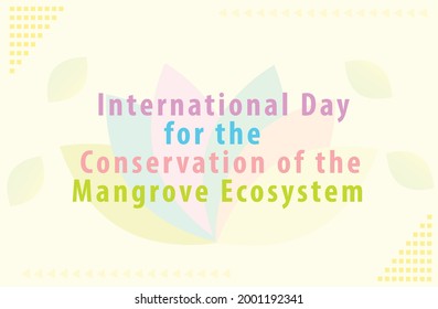 International Day for the Conservation of the Mangrove Ecosystem vector template