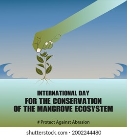 international day for the conservation of the mangrove ecosystem. illustration vector