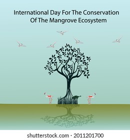 international day for the conservation of the mangrove ecosystem concept. illustration vector