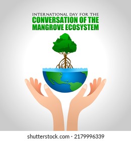 International day for the Conservation of the Mangrove Ecosystem vector illustration.