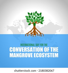 International day for the Conservation of the Mangrove Ecosystem vector illustration.