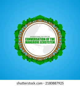 International day for the Conservation of the Mangrove Ecosystem vector illustration.