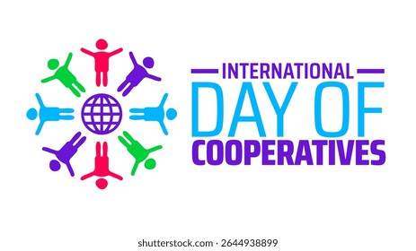 International Day of Cooperatives background or banner design. Colorful Human Figures Surrounding Globe, Symbolizing Global Unity and Collaborative Efforts. - Powered by Shutterstock - Get 15% off with code: PIKWIZARD15
