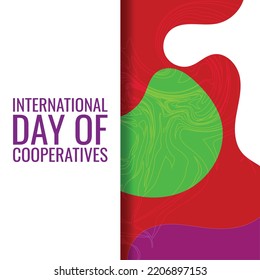 DÍA INTERNACIONAL DE COOPERATIVAS . Diseño adecuado para carteles y pancartas de tarjetas de felicitación