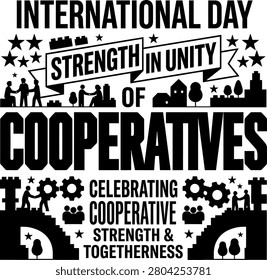International day of cooperatives design with text