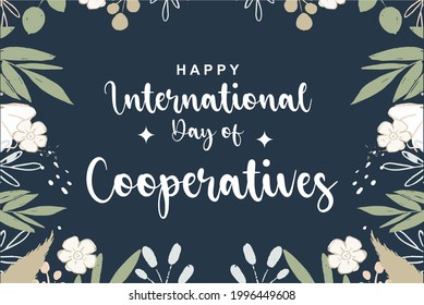 international day of cooperatives. Holiday concept. Template for background, banner, card, poster, t-shirt with text inscription, vector eps 10