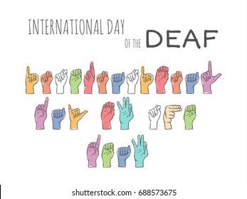International Day Of The Deaf On A White Background