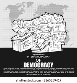 International Day Of Democracy, 15 September, Poster and Banner vector