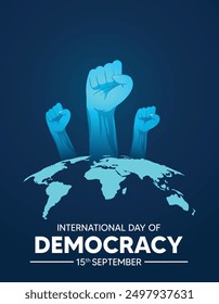 International Day of Democracy 15th September vector poster