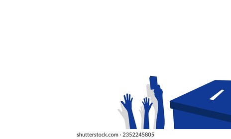 International Day Of Democracy design with illustration of rise hand and vote box and copy space area, can be use for banner, poster, background or backdrop. Vector file every object is separated