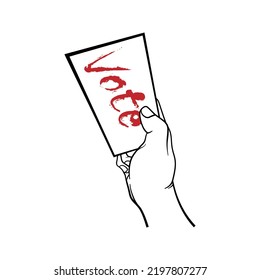 International Day of Democracy illustration. Illustration with hand concept holding voting paper. September 15