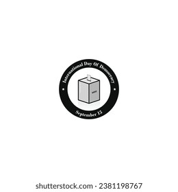 International Day of Democracy logo, circular label vector graphics