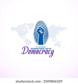 Día Internacional de la Democracia El 15 de septiembre el folleto de negocios diseño de Anuncio Ilustración vectorial de Plantilla Horizontal creativa única cubierta de póster de Anuncio diseño de redes sociales, logotipo de Democracy