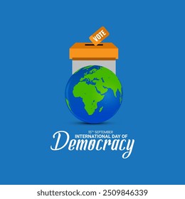 Dia Internacional da Democracia Em 15 de setembro brochura de negócios banner design modelo horizontal ilustração vetor criativo banner cartaz único cobrir design de mídia social, logotipo da Democracia