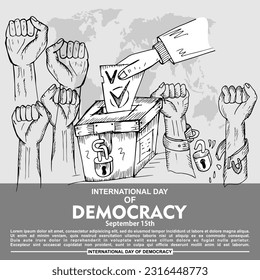 International Day Of democracy, poster and banner vector