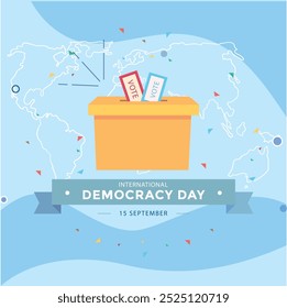 Afiche del Día Internacional de la Democracia con libertad para tomar decisiones