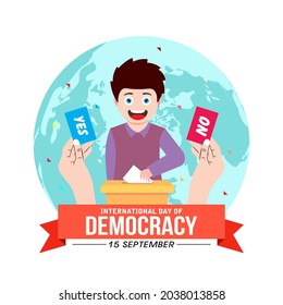 international day of democracy  for poster, postcard. banner, social media vector illustration